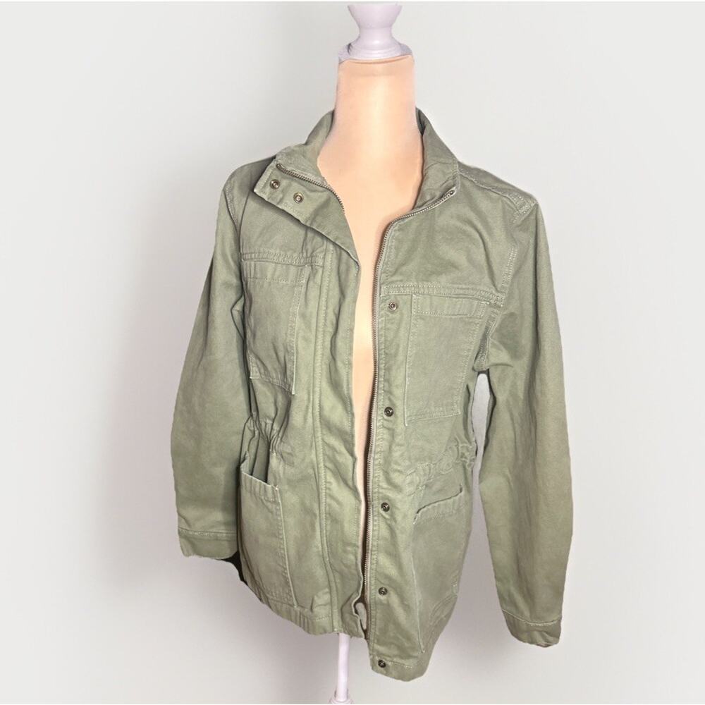 Womens Vintage America Canvas Anorak Green Coat Jacket Size Sm Utility Military